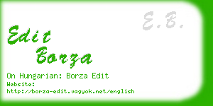 edit borza business card